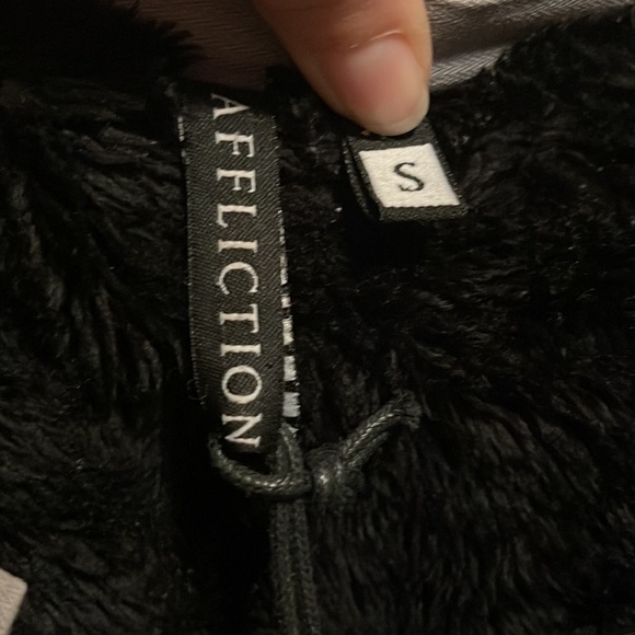 Rare🔥💥 Affliction limited Edition Unisex bomber jacket/coat w/ faux fur lining - Picture 11 of 17